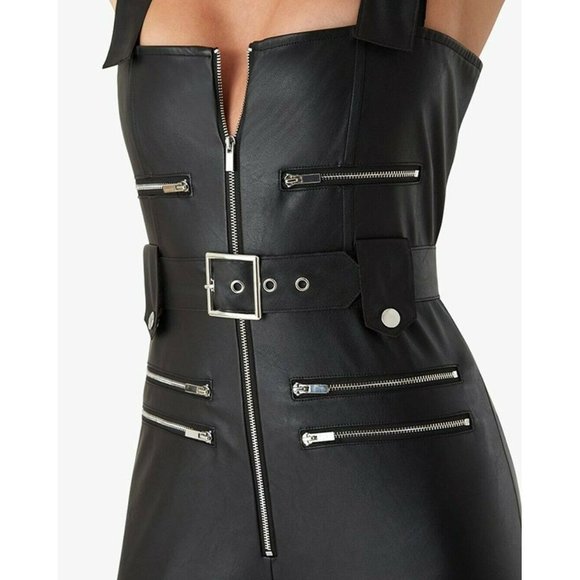 WeWoreWhat Moto Vegan Leather Jumpsuit Sizes XS NWT - Picture 9 of 15